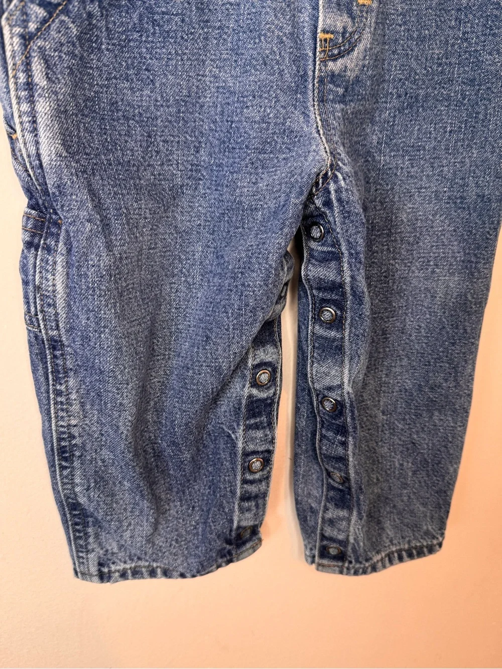 Vintage OshKosh B’Gosh Vestbak Denim Bib Overalls 2T Classic Carpenter Snap Leg